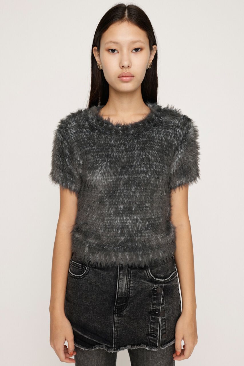 SLY「MIX SHAGGY TINY Tシャツ」|ニット・セーター|