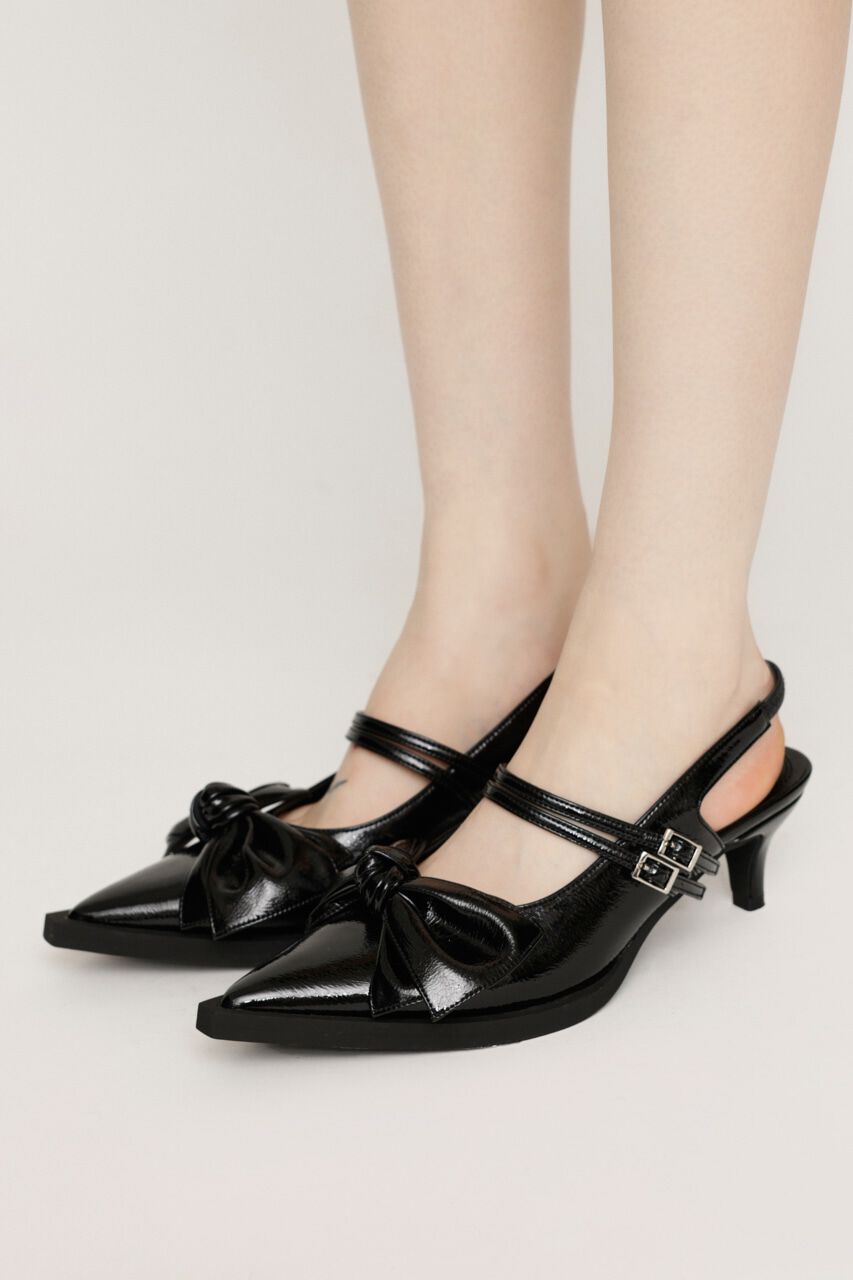 SLY「RIBBON DESIGN POINTED サンダル」|サンダル|BLK