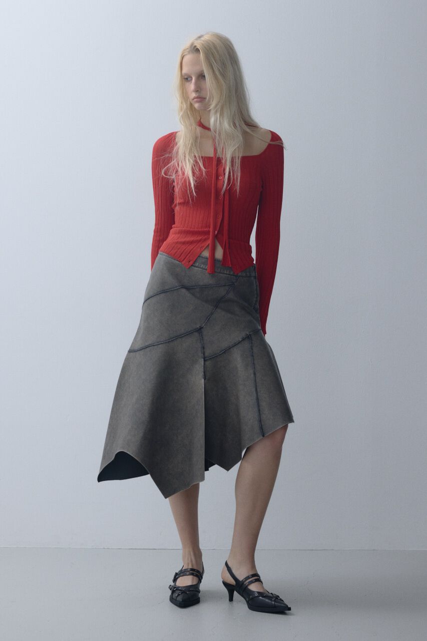 SLY「RANDOM HEM F／LEATHER ミディアムスカート」|スカート|