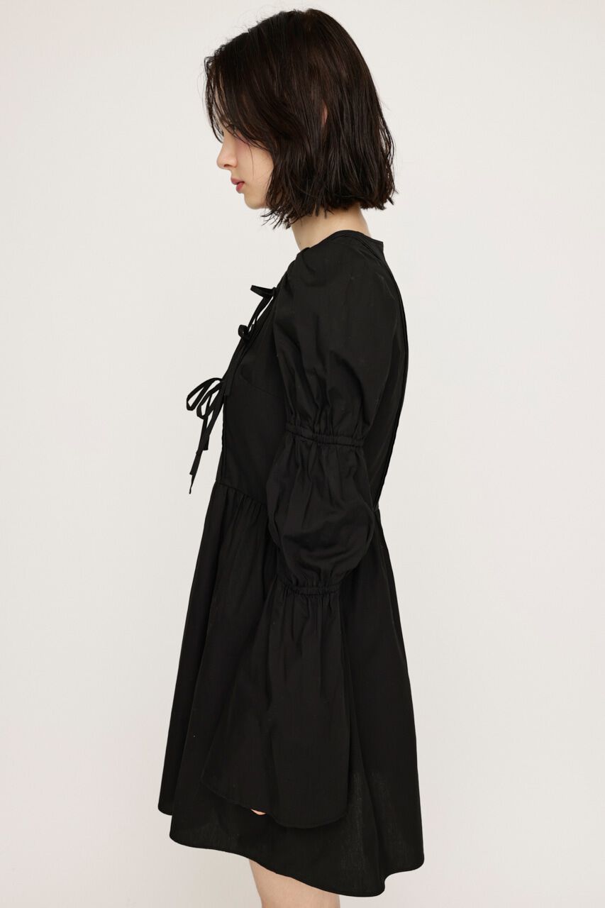SLY「FRONT RIBBON PUFF SLEEVE ワンピース」|ワンピース|