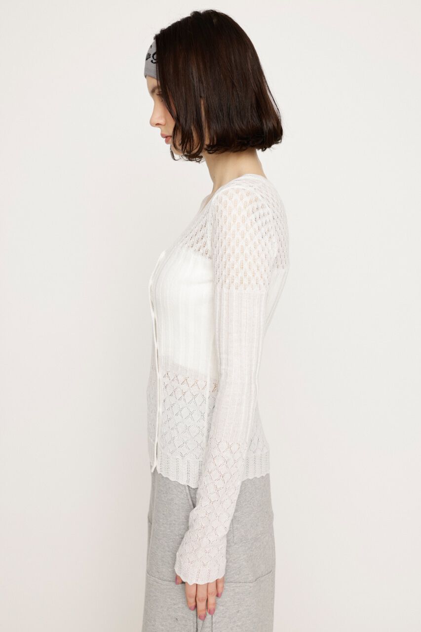 SLY「CROCHET SLANT BUTTON カーディガン」|カーディガン|