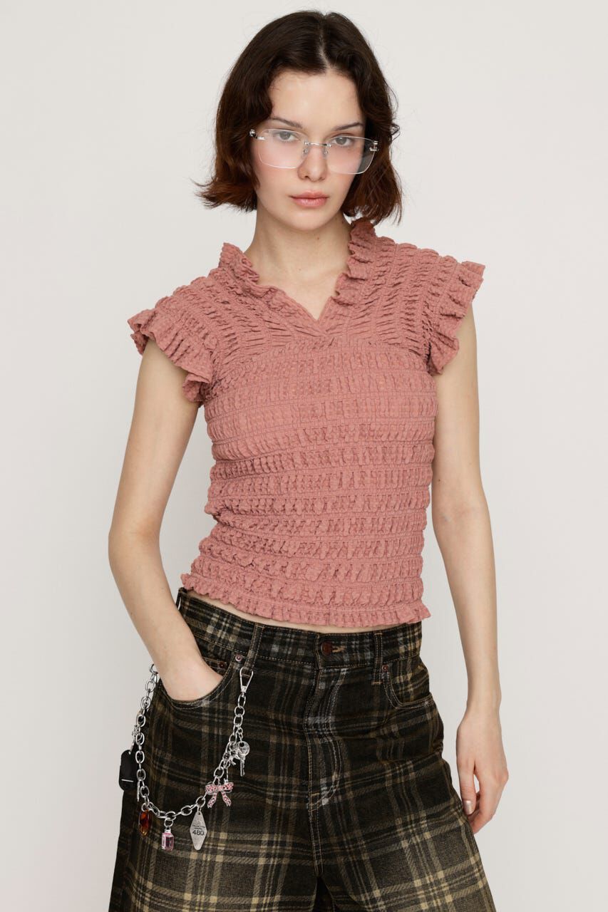 SLY「SHEER SHIRRING BUSTIER トップス」|その他|