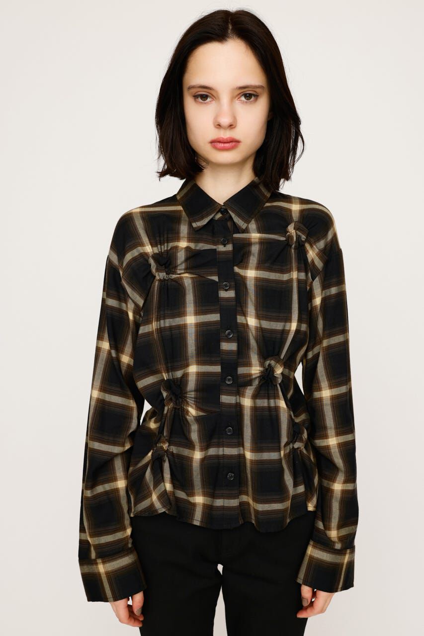 SLY「CHECK KNOT DETAIL シャツ」|シャツ・ブラウス|
