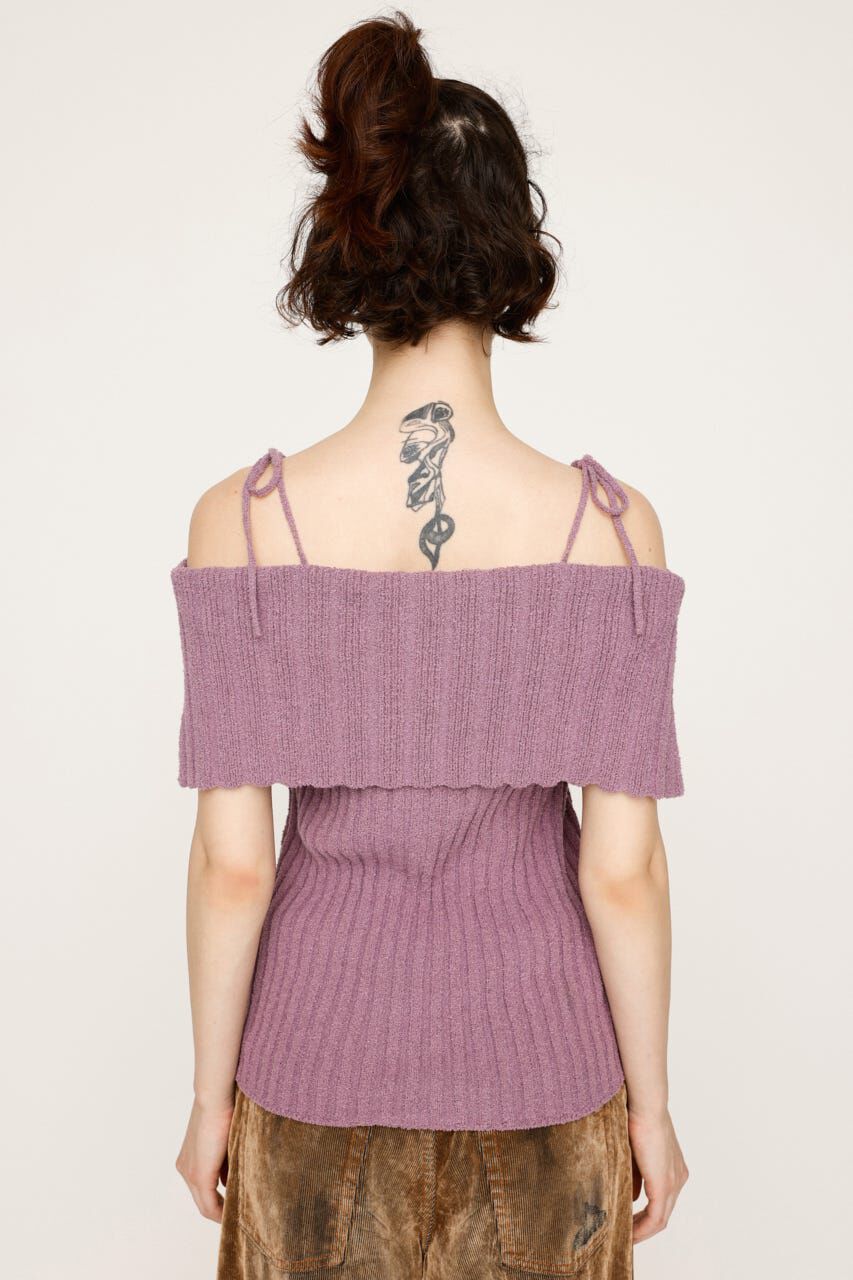 SLY「OFFSHOULDER RIB HG トップス」|ニット・セーター|
