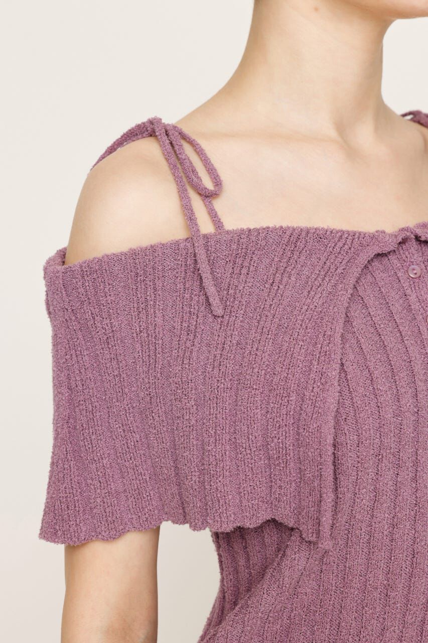 SLY「OFFSHOULDER RIB HG トップス」|ニット・セーター|