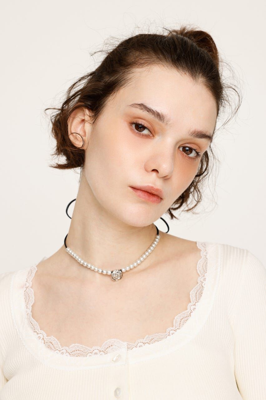 SLY「ROSE F／PEARL チョーカー」|ネックレス|
