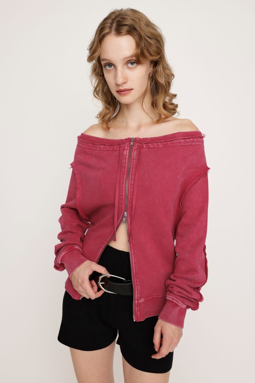 SLY「OFF SHOULDER SWEAT トップス」|パーカー|
