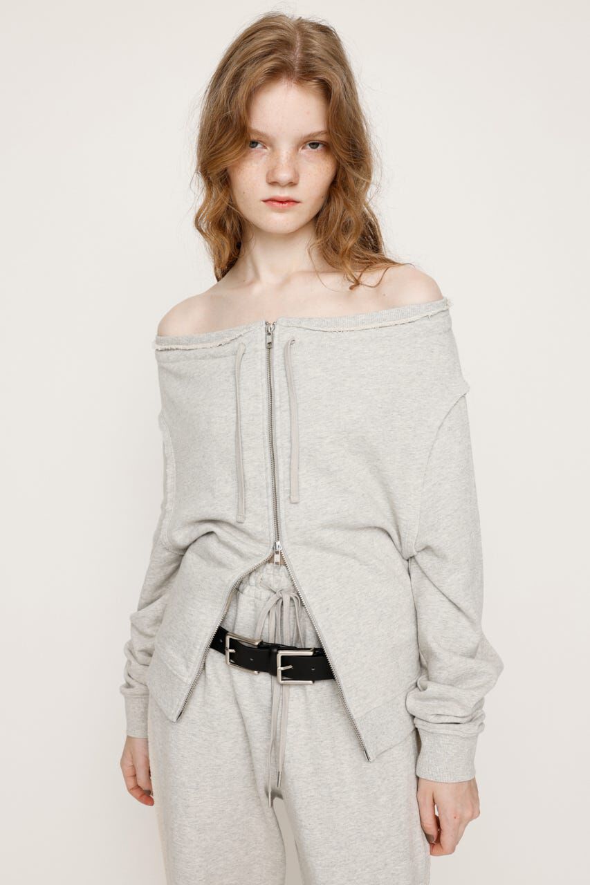 SLY「OFF SHOULDER SWEAT トップス」|パーカー|T.GRY
