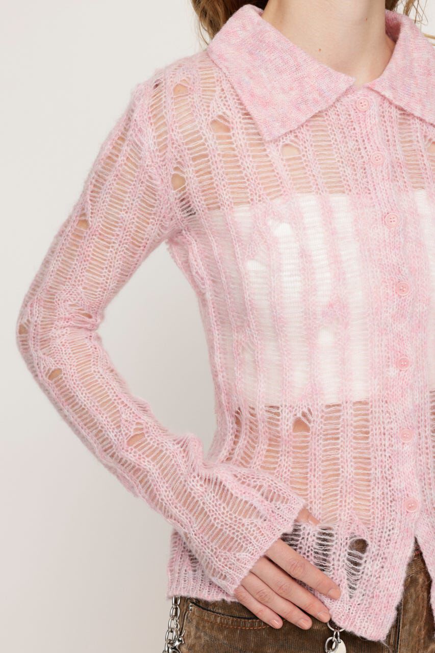 SLY「DAMAGE KNIT カーディガン」|カーディガン|