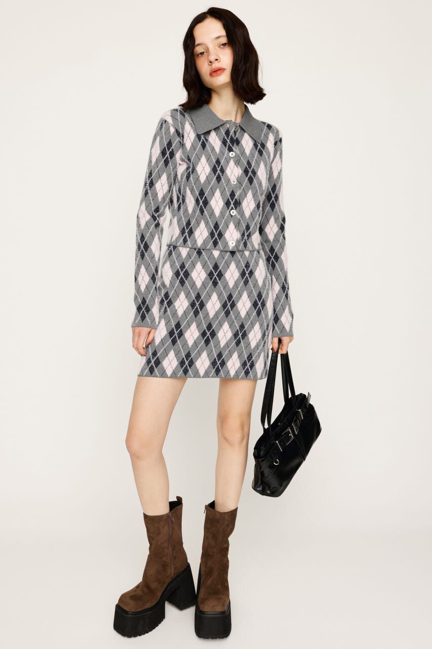 SLY「ARGYLE CHECK HG POLO シャツ」|ニット・セーター|