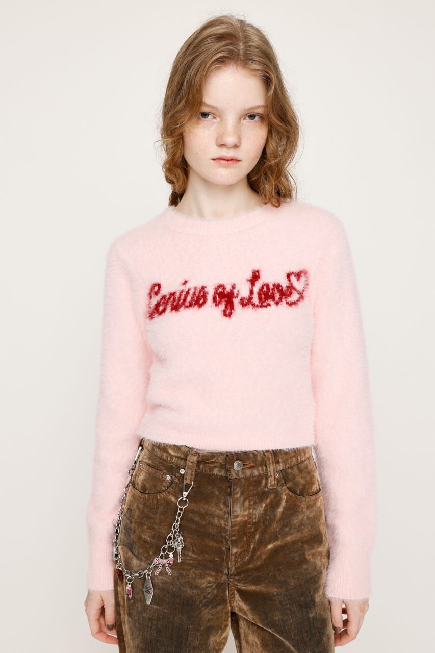 SLY「SHAGGY YARN LOGO C／N トップス」|ニット・セーター|PNK