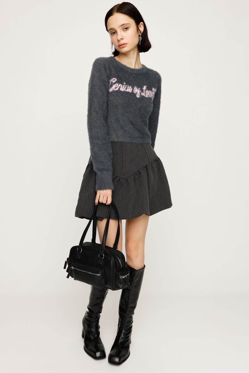 SLY「SHAGGY YARN LOGO C／N トップス」|ニット・セーター|