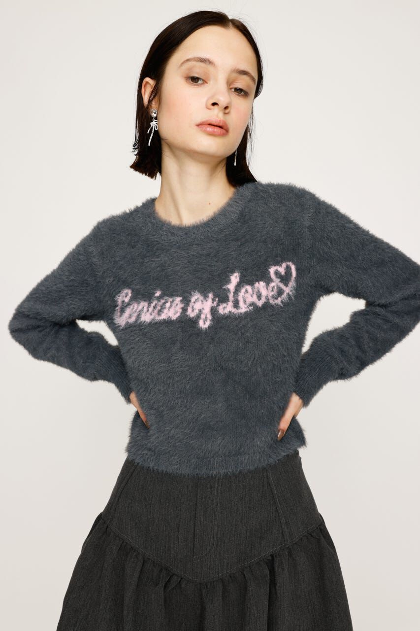 SLY「SHAGGY YARN LOGO C／N トップス」|ニット・セーター|