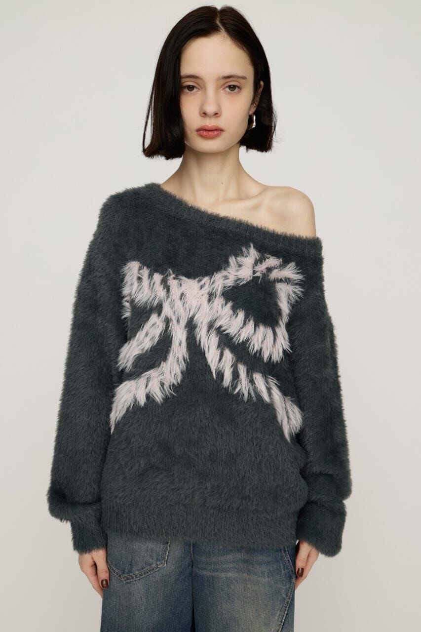 SLY「ONE SHOULDER RIBBON KNIT トップス」|ニット・セーター|