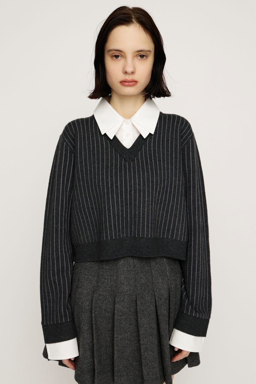 SLY「LAYERED LIKE CROP KNIT トップス」|ニット・セーター|