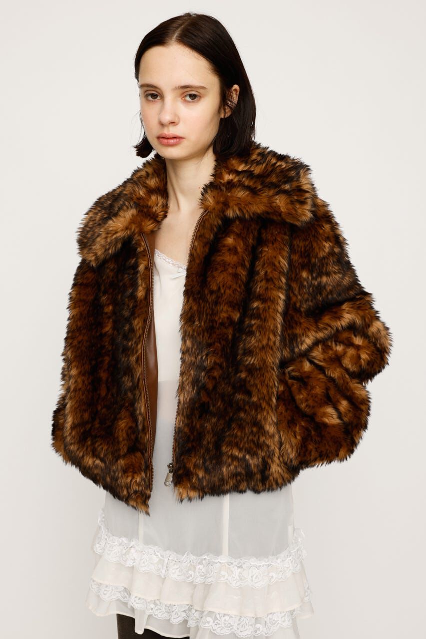SLY「BIG COLLAR FUR S／コート」|その他|Multi_1