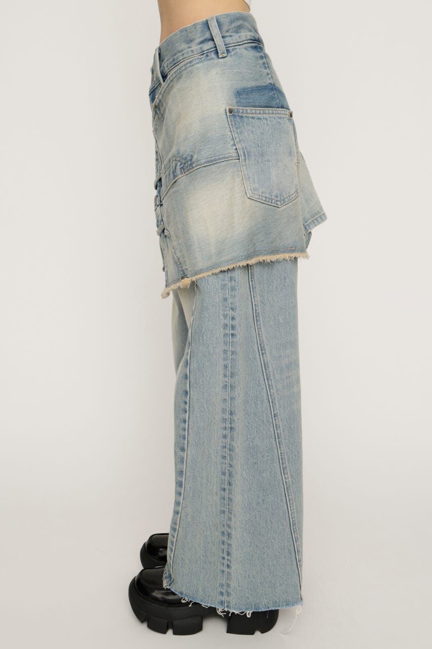 SLY「REMAKE ASYMMETRY L／W DENIM パンツ」|デニム|