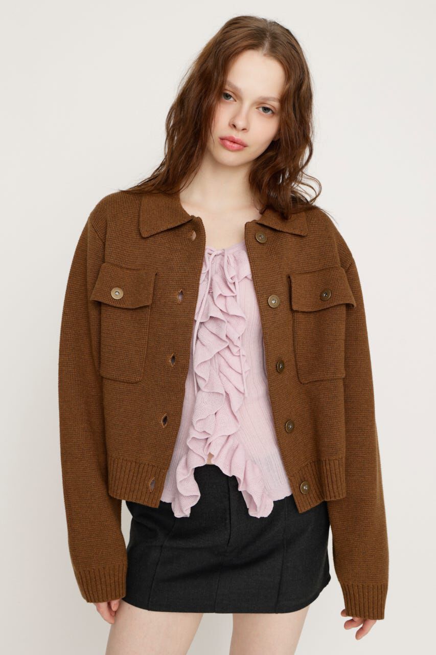 SLY「FRONT BUTTON KNIT カーディガン」|カーディガン|