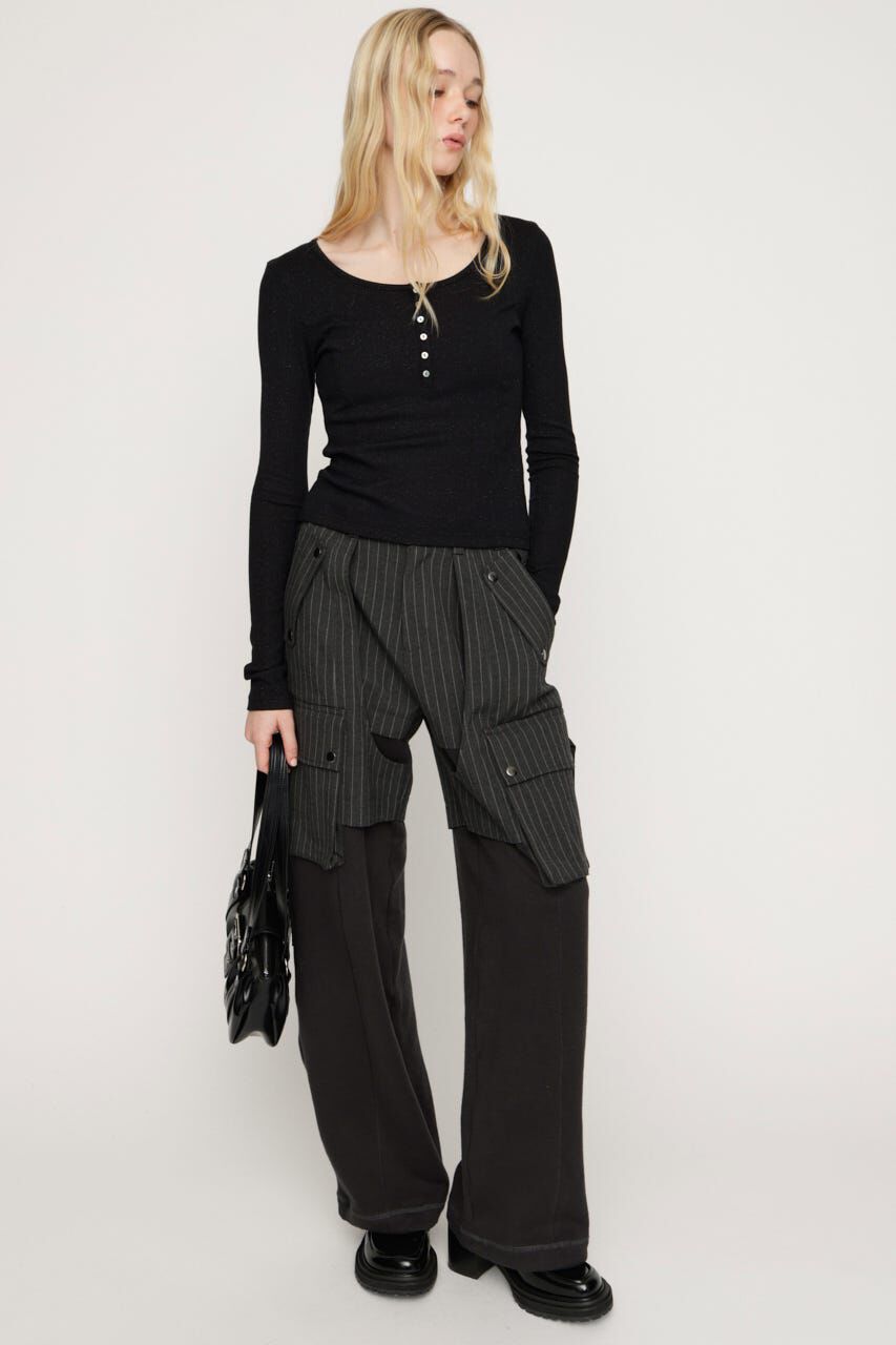 SLY「HENRY NECK CUT トップス」|Tシャツ・カットソー|