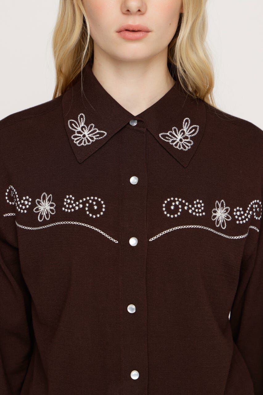 SLY「WESTERN STUDS KNIT シャツ」|シャツ・ブラウス|