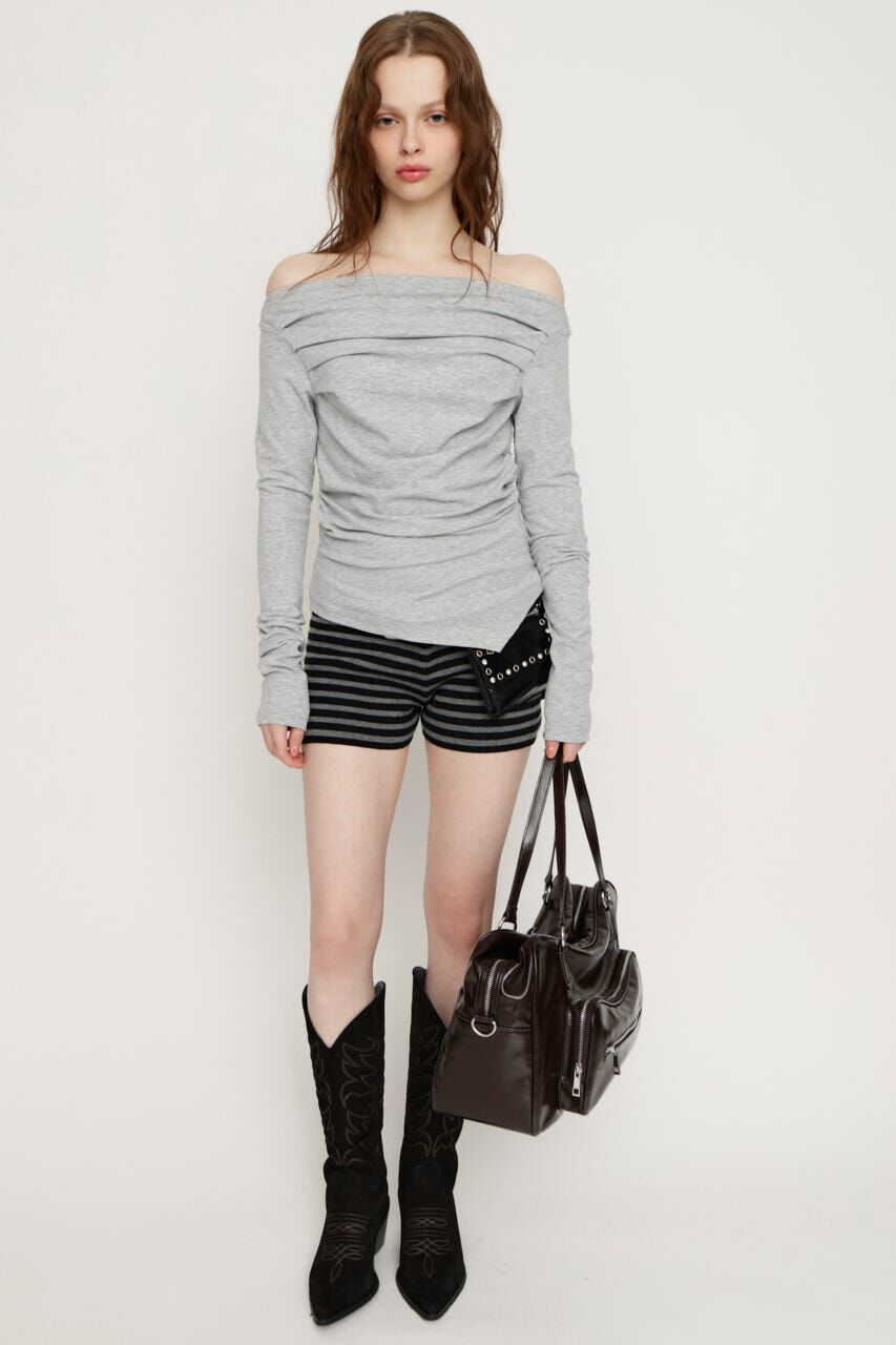 SLY「OFF SHOULDER TUCK トップス」|Tシャツ・カットソー|