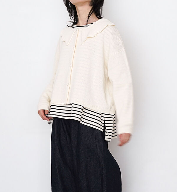 オオカミとフクロウ「オオカミと月星の遊園地」|カーディガン|アイボリー