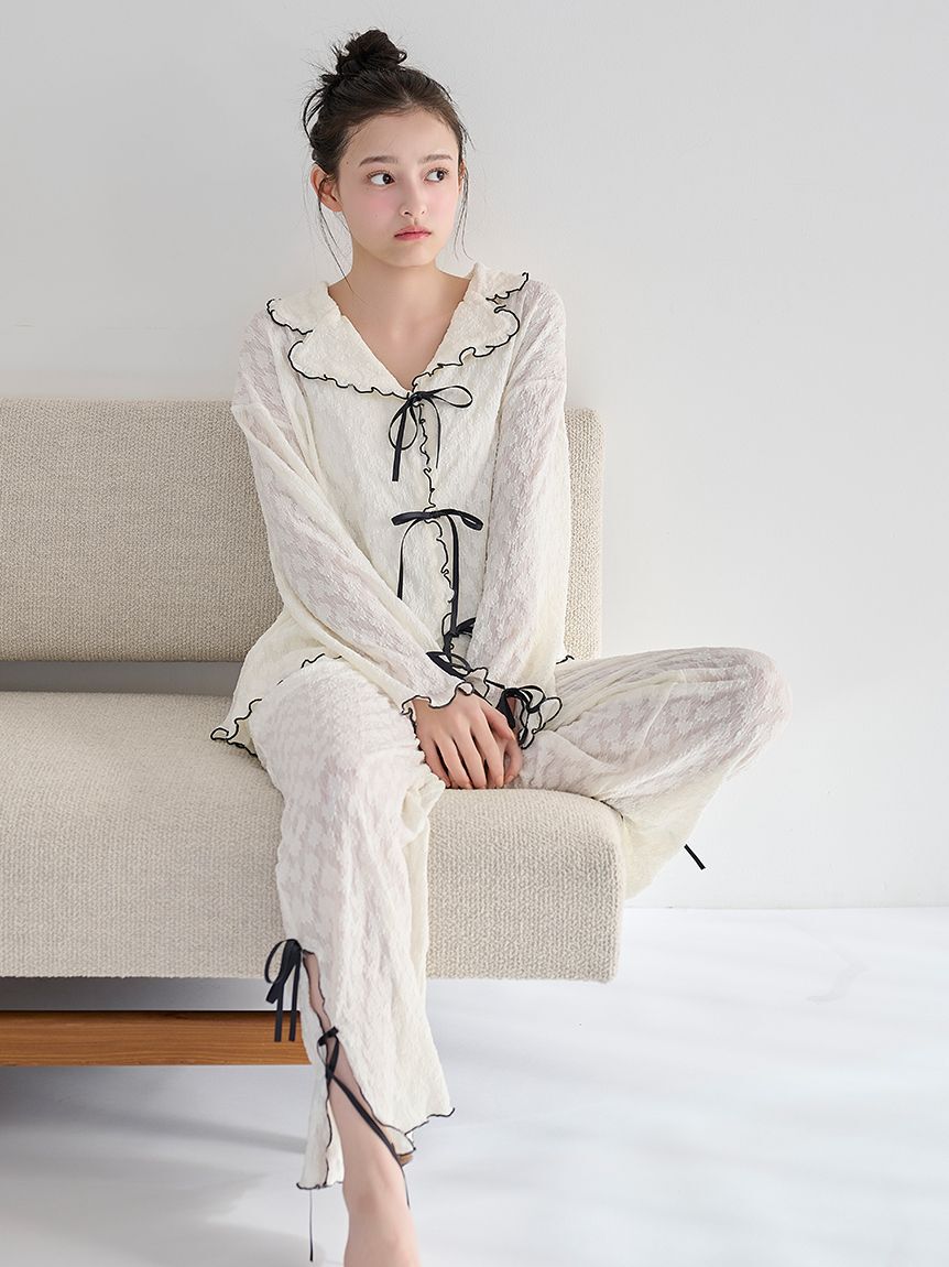 SNIDEL HOME「カットレースロングパンツ」|ルームウェア|