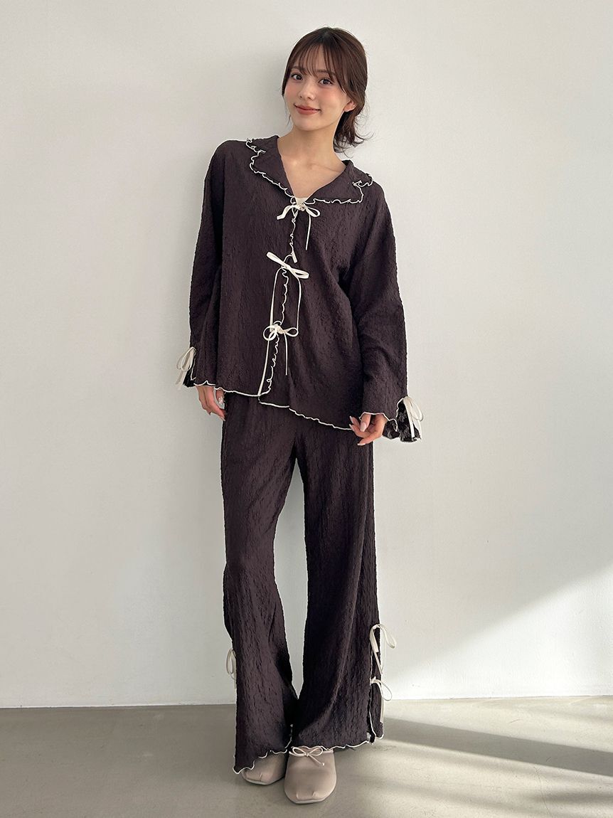 SNIDEL HOME「カットレースロングパンツ」|ルームウェア|