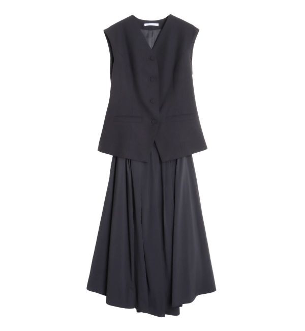 ELENDEEK「GILET COMBINATION OP」|ワンピース|ブラック