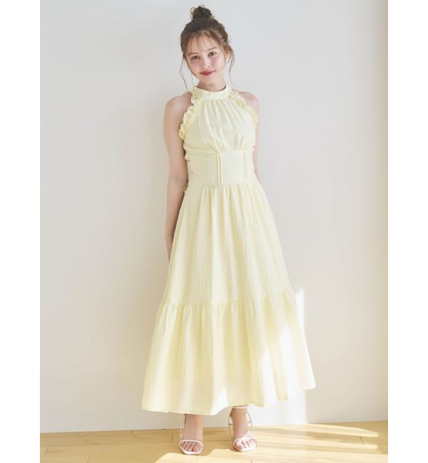dazzlin「【再生産】アメスリフリルシェイプワンピース」|ワンピース|イエロー