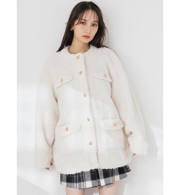 dazzlin「【20周年記念復刻！】ボアフレンチブルゾン」|ブルゾン・スタジャン|