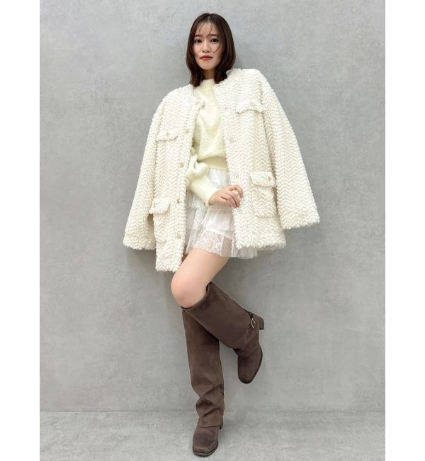 dazzlin「【20周年記念復刻！】ボアフレンチブルゾン」|ブルゾン・スタジャン|