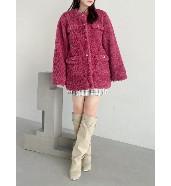 dazzlin「【20周年記念復刻！】ボアフレンチブルゾン」|ブルゾン・スタジャン|