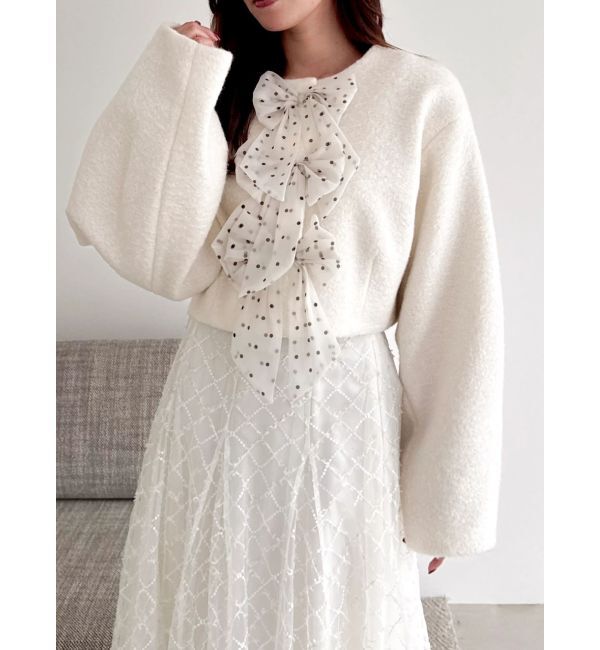 dazzlin「トリプルリボンショートブルゾン」|ブルゾン・スタジャン|