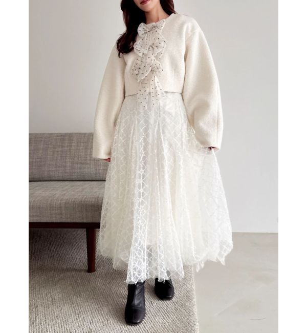 dazzlin「トリプルリボンショートブルゾン」|ブルゾン・スタジャン|