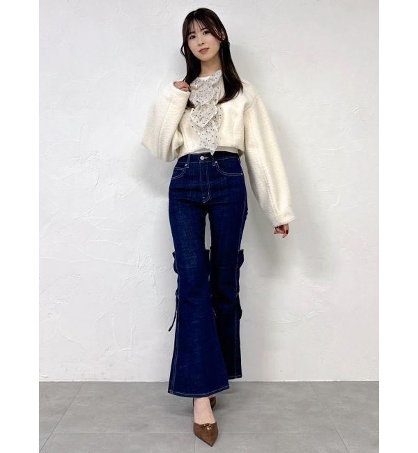 dazzlin「トリプルリボンショートブルゾン」|ブルゾン・スタジャン|