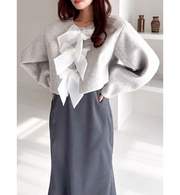 dazzlin「トリプルリボンショートブルゾン」|ブルゾン・スタジャン|