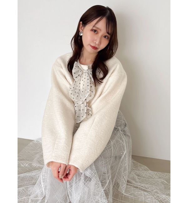 dazzlin「トリプルリボンショートブルゾン」|ブルゾン・スタジャン|