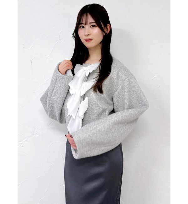 dazzlin「トリプルリボンショートブルゾン」|ブルゾン・スタジャン|