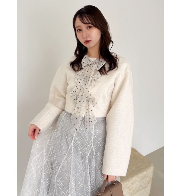 dazzlin「トリプルリボンショートブルゾン」|ブルゾン・スタジャン|