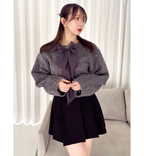 dazzlin「トリプルリボンショートブルゾン」|ブルゾン・スタジャン|