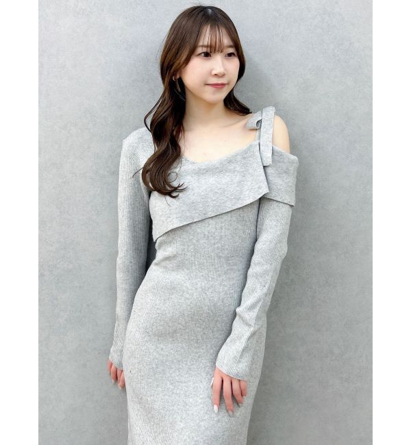 dazzlin「【WEB限定】ワンショルリボンニットワンピース」|ワンピース|