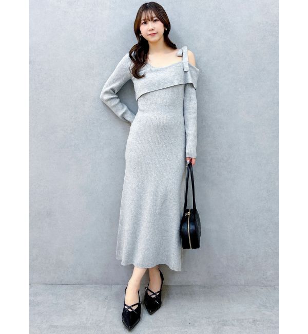 dazzlin「【WEB限定】ワンショルリボンニットワンピース」|ワンピース|