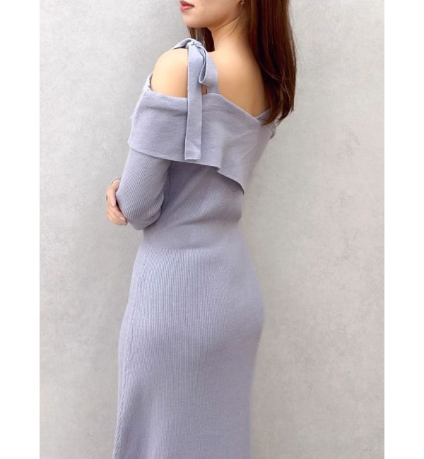dazzlin「【WEB限定】ワンショルリボンニットワンピース」|ワンピース|