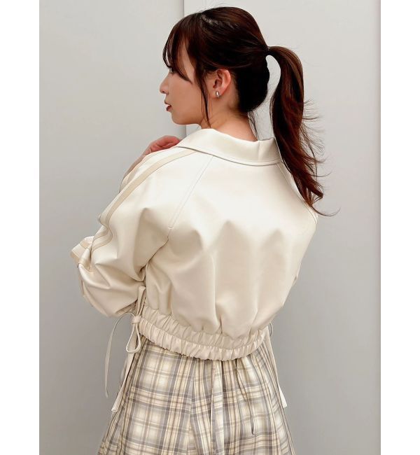 dazzlin「サイドギャザーショートブルゾン」|ブルゾン・スタジャン|