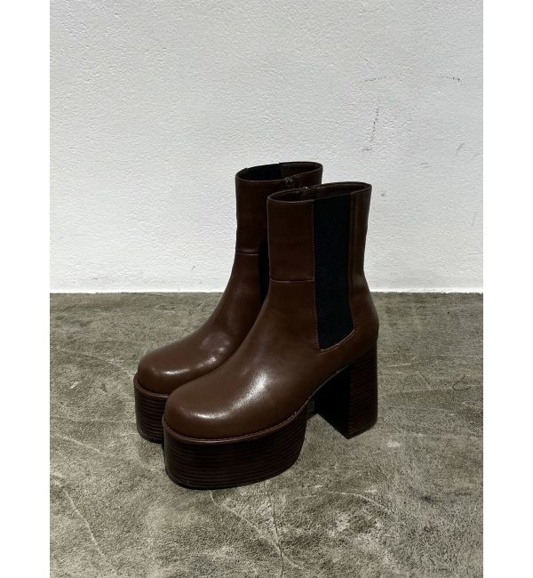 EMODA「ラウンドサイドゴアブーツ」|ショートブーツ|ブラウン