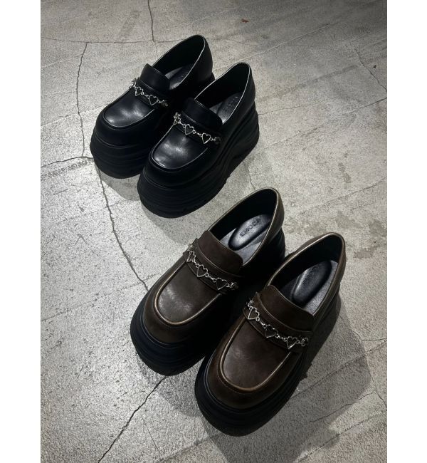 EMODA「ハートチェーンローファー」|ローファー|