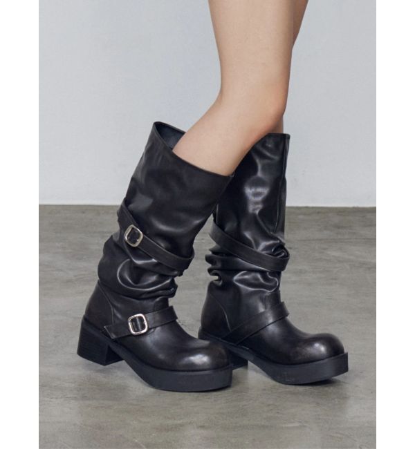 EMODA「ルーズベルトブーツ」|ロングブーツ|ブラック