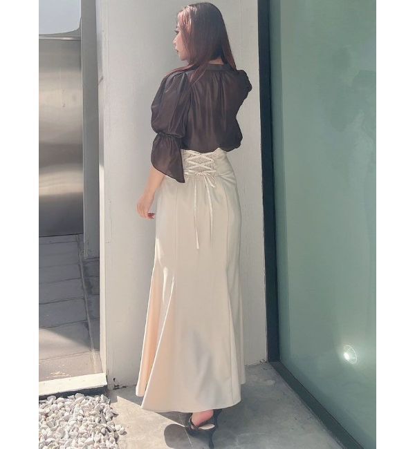 MERCURYDUO「バックレースアップストレッチマーメイドスカート」|スカート|