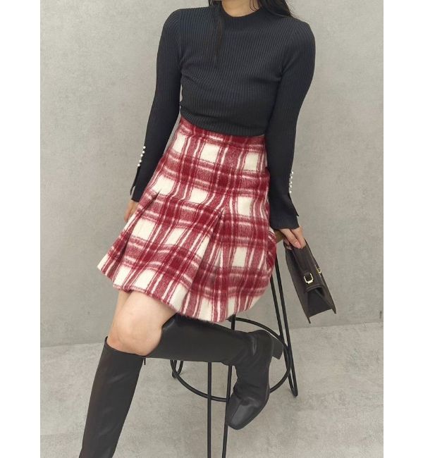 MERCURYDUO「シャギーチェックボックスプリーツミニスカパン」|その他|